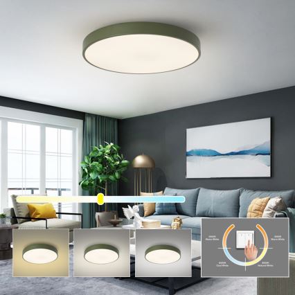 Брілагі - LED-стельовий світильник POOL LED/60W/230V 3000/4000/6000K Ø 60 см зелений