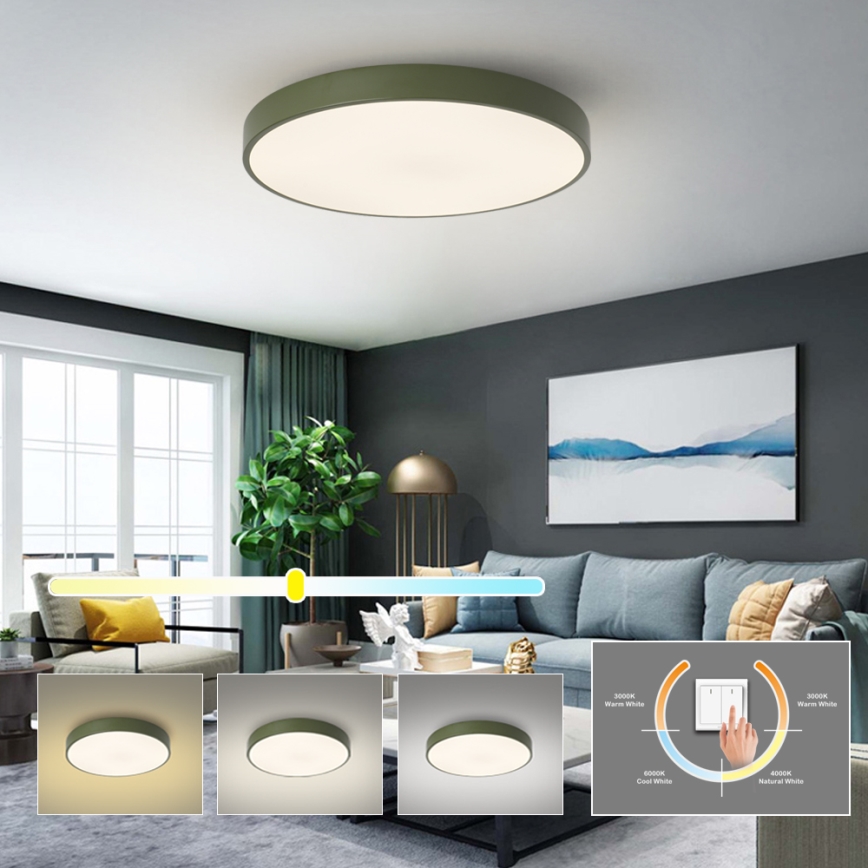 Брілагі - LED-стельовий світильник POOL LED/60W/230V 3000/4000/6000K Ø 60 см зелений