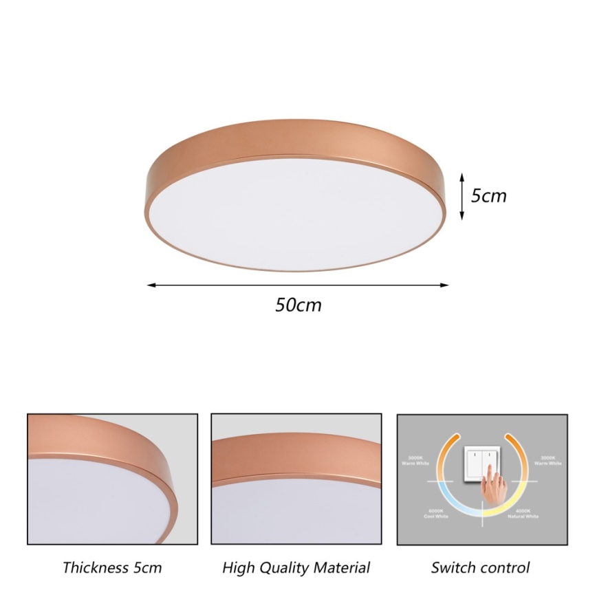 BRILAGI - LED стельовий світильник POOL LED/60W/230V 3000/4000/6000K діам. 50 cm бронзовий