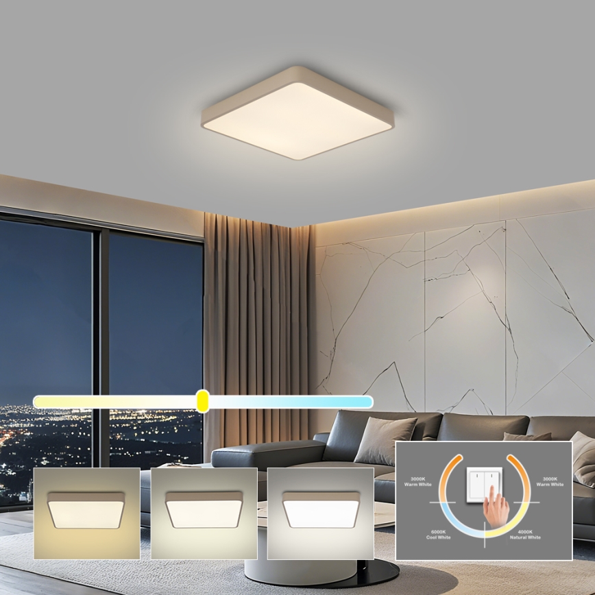 BRILAGI - LED стельовий світильник POOL SQUARE LED/36W/230V 3000/4000/6000K 40x40 см бежевий