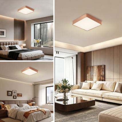 BRILAGI - LED стельовий світильник POOL SQUARE LED/48W/230V 3000/4000/6000K 50x50 cm мідного кольору