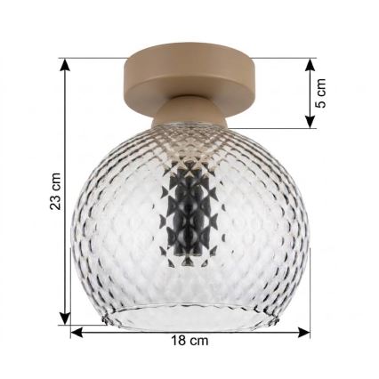 BRILAGI - LED stельовий світильник RETRO GLASS 1xE27/60W/230V Ø 18 см бежевий/димчасто‑сірий