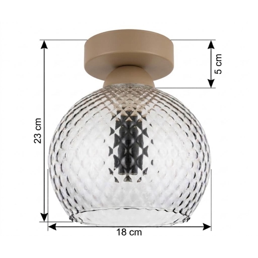 BRILAGI - LED stельовий світильник RETRO GLASS 1xE27/60W/230V Ø 18 см бежевий/димчасто‑сірий