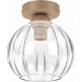 BRILAGI - LED стельовий світильник RETRO GLASS 1xE27/60W/230V діам. 18 см бежевий/прозорий