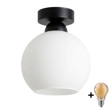 BRILAGI - LED стельовий світильник RETRO GLASS 1xE27/60W/230V Ø 15 см чорний/білий