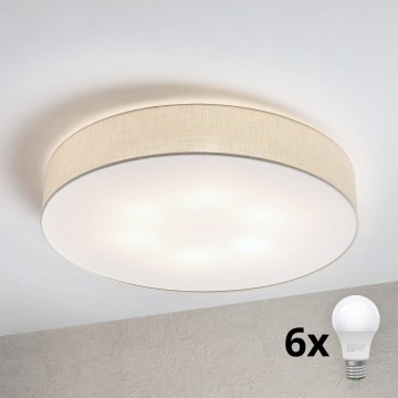 Brilagi - LED стельовий світильник SIRIJA 6xE27/15W/230V діаметр 80 см кремовий