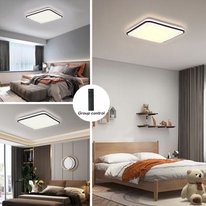 Брілагі - димований стельовий світильник SMART LED/36 Вт/230 В 53x53 см 3000-6000 К Wi-Fi Tuya Beacon + пульт дистанційного керування