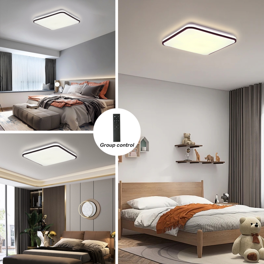 Брілагі - димований стельовий світильник SMART LED/36 Вт/230 В 53x53 см 3000-6000 К Wi-Fi Tuya Beacon + пульт дистанційного керування
