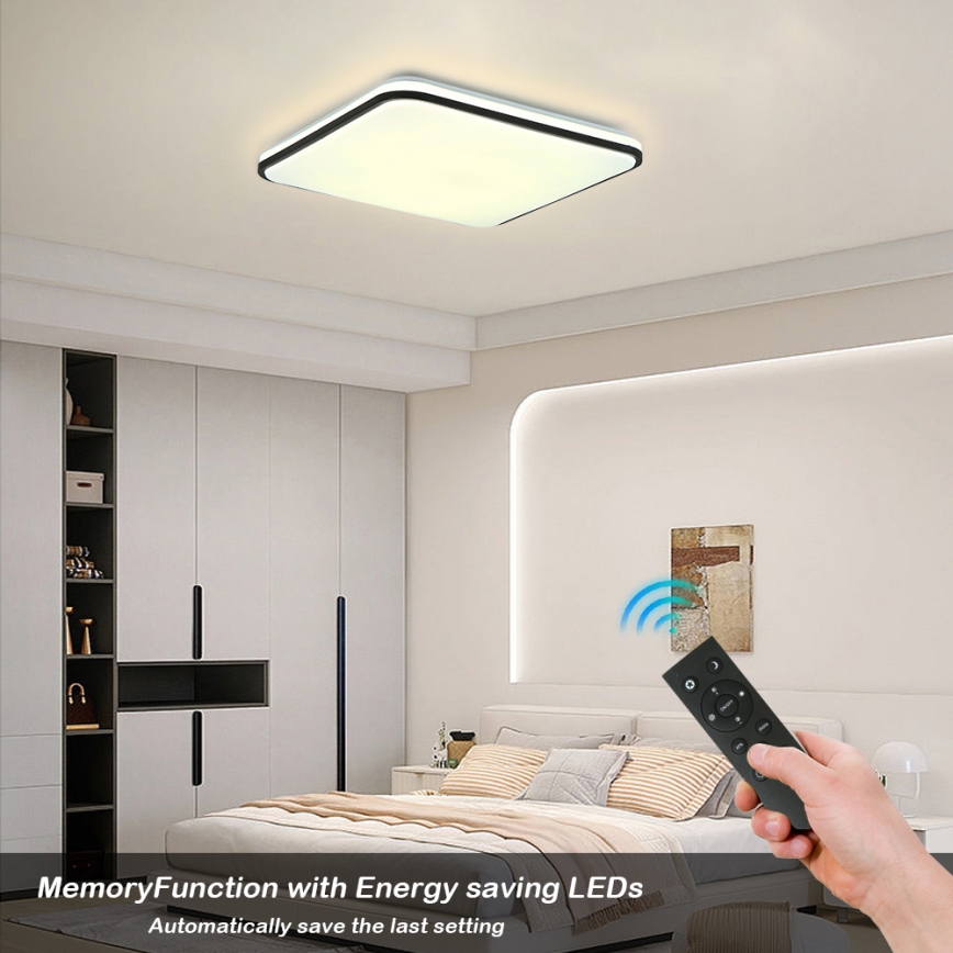 Брілагі - димований стельовий світильник SMART LED/36 Вт/230 В 53x53 см 3000-6000 К Wi-Fi Tuya Beacon + пульт дистанційного керування