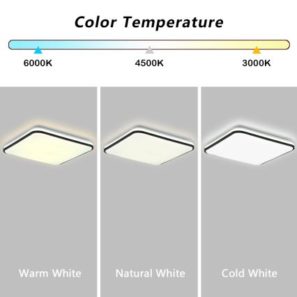 Брілагі - димований стельовий світильник SMART LED/36 Вт/230 В 53x53 см 3000-6000 К Wi-Fi Tuya Beacon + пульт дистанційного керування