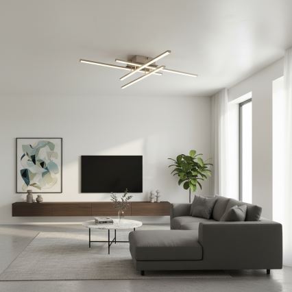 Brilagi - Світлодіодний стельовий світильник STRIPES LED/37W/230V 68x68 см срібляний