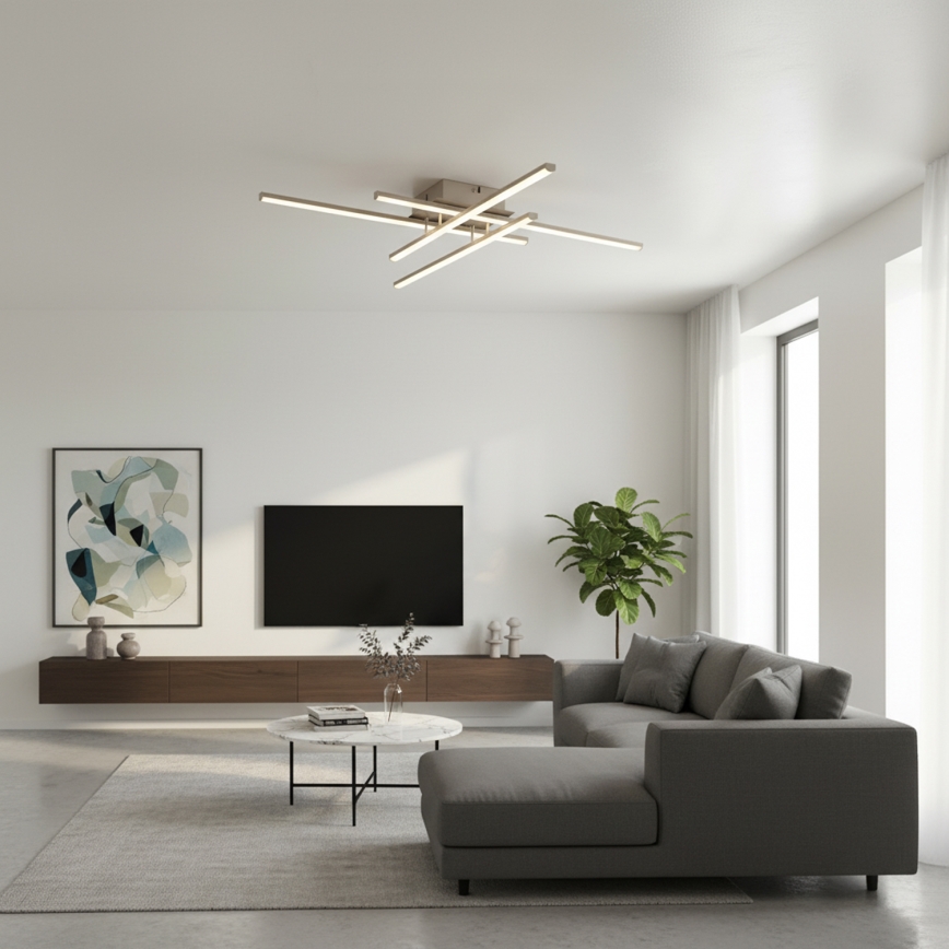 Brilagi - Світлодіодний стельовий світильник STRIPES LED/37W/230V 68x68 см срібляний