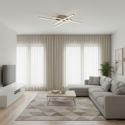 Brilagi - Світлодіодний стельовий світильник STRIPES LED/37W/230V 68x68 см срібляний