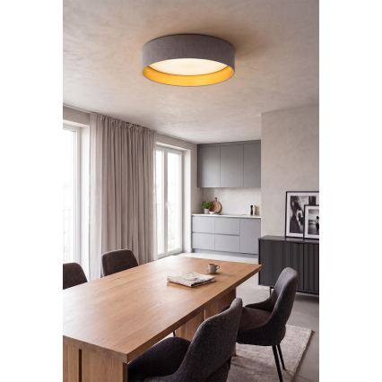Brilagi - LED стельовий світильник VELVET SIMPLE LED/36W/230V 3000K діам. 55 cm сірий/золотий