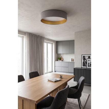 Brilagi - LED стельовий світильник VELVET SIMPLE LED/36W/230V 3000K діам. 55 cm сірий/золотий