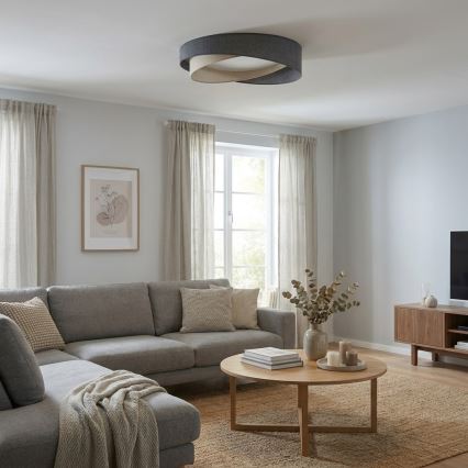 BRILAGI - LED стельовий світильник VELVET TWIST LED/24 Вт/230 В 4000K Ø 55 см сірий/кремовий