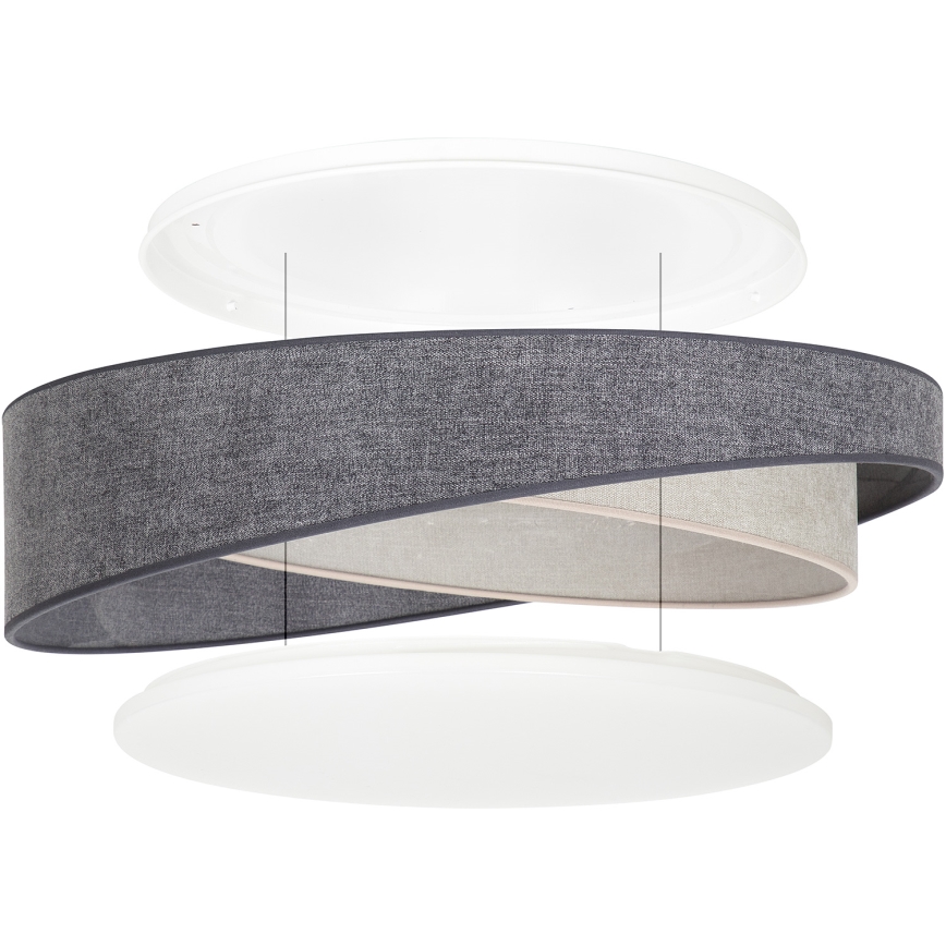 BRILAGI - LED стельовий світильник VELVET TWIST LED/24 Вт/230 В 4000K Ø 55 см сірий/кремовий
