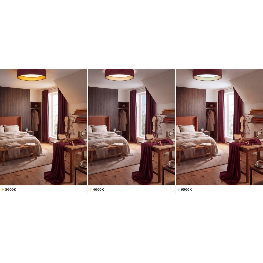 BRILAGI - LED стельовий світильник VELVET VARI LED/24W/230V 3000/4000/6500K Ø 45 см бордовий/золотий