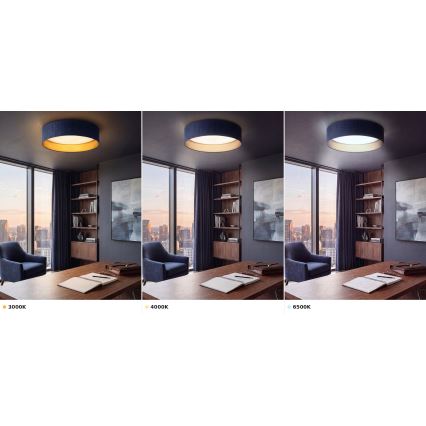Brilagi - LED стельовий світильник VELVET VARI LED/24W/230V 3000/4000/6500K діам. 45 см синій/золотистий