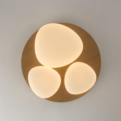 Brilagi - LED стельовий світильник VISBY WOOD LED/36W/230V діаметр 50 см коричневий