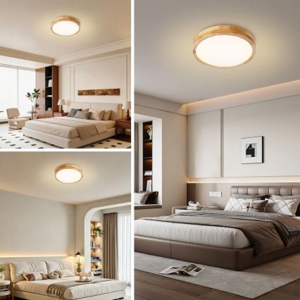 BRILAGI - LED стельовий світильник WOODLINE LED/24W/230V 3000/4000/6000K дуб, діаметр 30 см