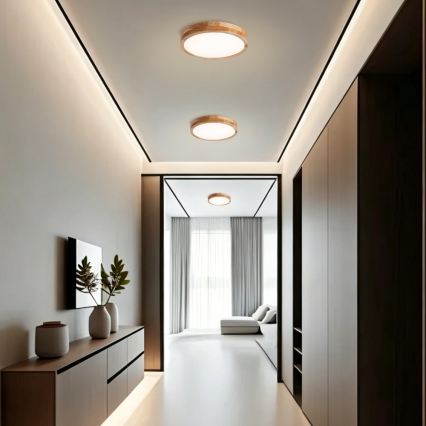 BRILAGI - LED стельовий світильник WOODLINE LED/24W/230V 3000/4000/6000K дуб, діаметр 30 см
