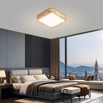 BRILAGI - LED стельовий світильник WOODLINE SQUARE LED/32W/230V 3000/4000/6000K дуб 30x30 см