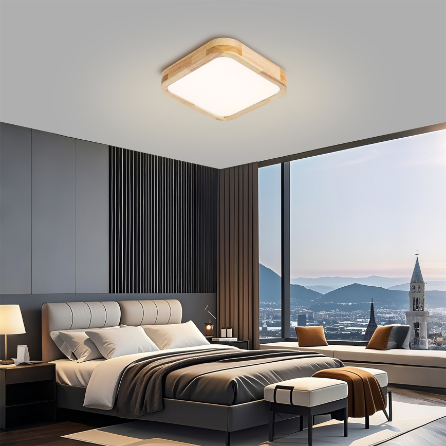 BRILAGI - LED стельовий світильник WOODLINE SQUARE LED/32W/230V 3000/4000/6000K дуб 30x30 см