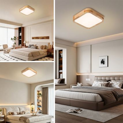 BRILAGI - LED стельовий світильник WOODLINE SQUARE LED/32W/230V 3000/4000/6000K дуб 30x30 см