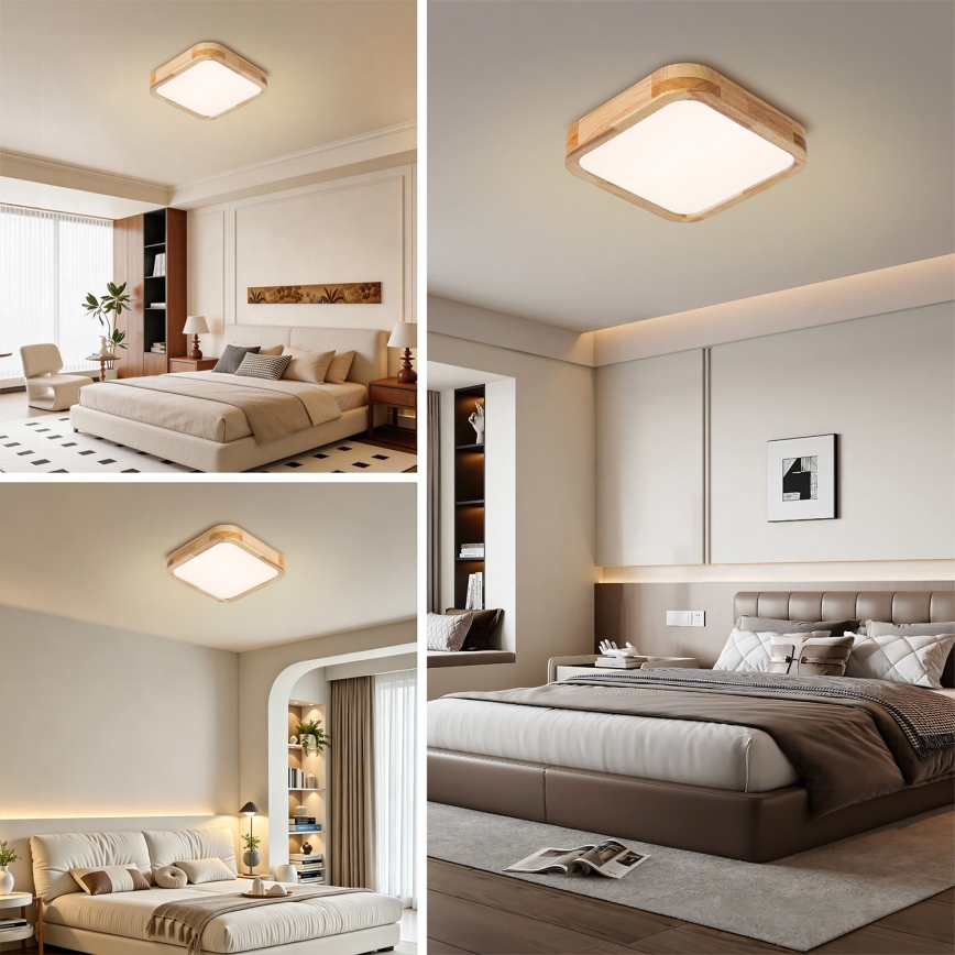 BRILAGI - LED стельовий світильник WOODLINE SQUARE LED/32W/230V 3000/4000/6000K дуб 30x30 см