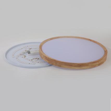 Brilagi - LED стельовий світильник WOODROUND LED/40W/230V 3000/4000/6000K діам. 60 см дерево CRI 90
