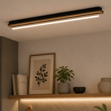 Brilagi - LED стельовий світильник WOODY FLAT LED/25 Вт/230 В 118 см дуб/чорний