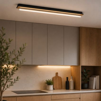 BRILAGI - LED стельовий світильник WOODY FLAT LED/25 Вт/230 В 118 см дуб/чорний