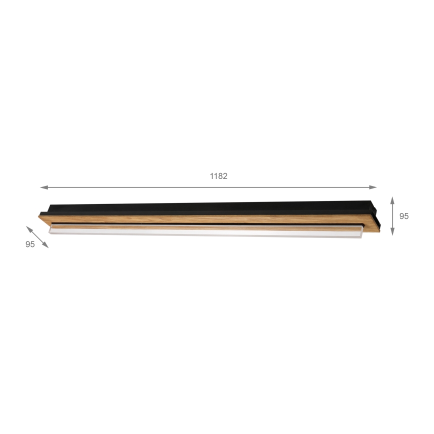 BRILAGI - LED стельовий світильник WOODY FLAT LED/25 Вт/230 В 118 см дуб/чорний