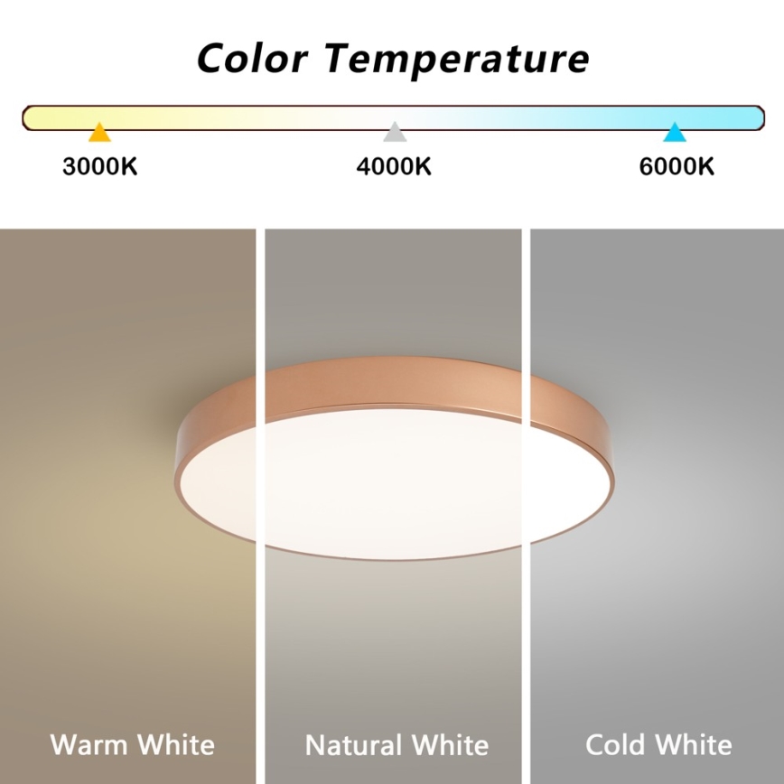 BRILAGI - LED димований стельовий світильник POOL LED/60W/230V 3000-6000K діам. 50 см бронзовий + пульт дистанційного керування