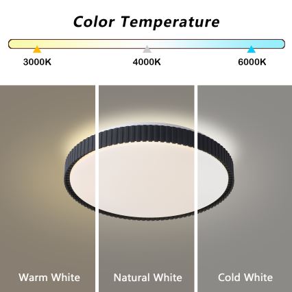 Brilagi - димований LED стельовий світильник CORVO LED/72W/230V 3000-6000K чорний, діаметр 50 см + пульт дистанційного керування