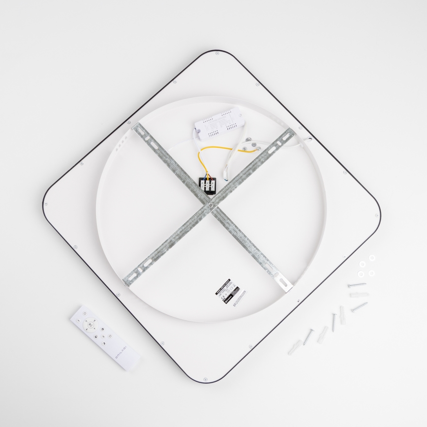 Brilagi - LED стельовий світильник FALCON SLIM з регулюванням яскравості LED/50W/230V 3000-6500K 50x50 см, чорний + пульт дистанційного керування