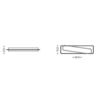 Brilagi - LED-стельовий світильник з регулюванням яскравості OUTLINE LED/52W/230V 3000-6000K 15x60 cm білий/чорний + дистанційне керування
