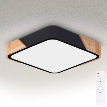 Brilagi - LED стельовий світильник з регулюванням яскравості PILANA LED/48W/230V 3000-6500K дуб/чорний 42x42 cm + дистанційне керування