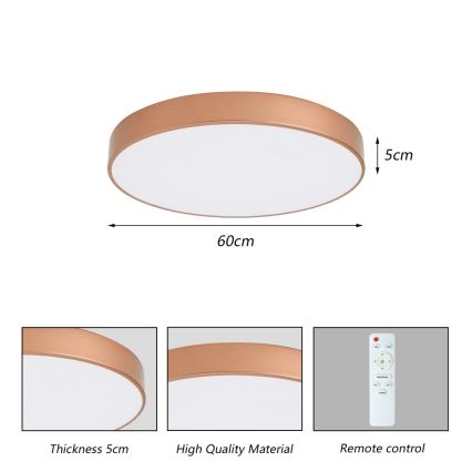 BRILAGI - LED-стельовий світильник з регульованою яскравістю POOL LED/60W/230V 3000-6000K діаметр 60 cm бронзовий + пульт дистанційного керування