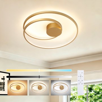 Brilagi - LED стельовий світильник з регулюванням яскравості TWISTER LED/48W/230V 3000-6000K, діаметр 50 см, золотий + дистанційний пульт