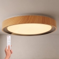 BRILAGI - LED стельовий світильник з регульованою яскравістю FLOCO LED/48W/230V 3000-6500K діаметр 40 см декор під дерево/чорний + пульт дистанційного керування