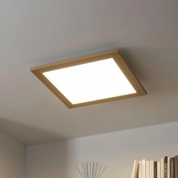 Brilagi - LED стельовий світильник з регульованою яскравістю SLIMFRAME WOOD LED/36W/230V 49,5x49,5 cm 3000-6000K коричневий + дистанційне керування