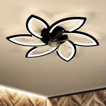Brilagi - LED Стельовий світильник з вентилятором та регулюванням яскравості LED/50W/230V 3000-6500K чорний + пульт дистанційного керування