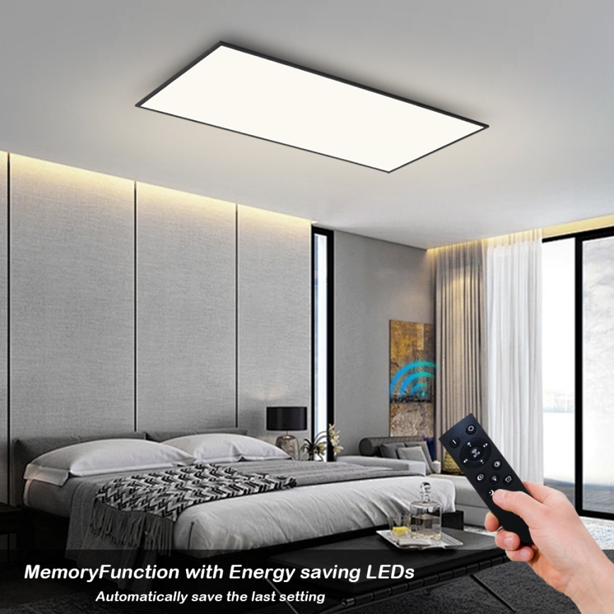 BRILAGI - LED стельовий світильник з регулюванням яскравості SLIMFRAME LED/80W/230V 120x60 cm 3000-6000K чорний + пульт дистанційного керування