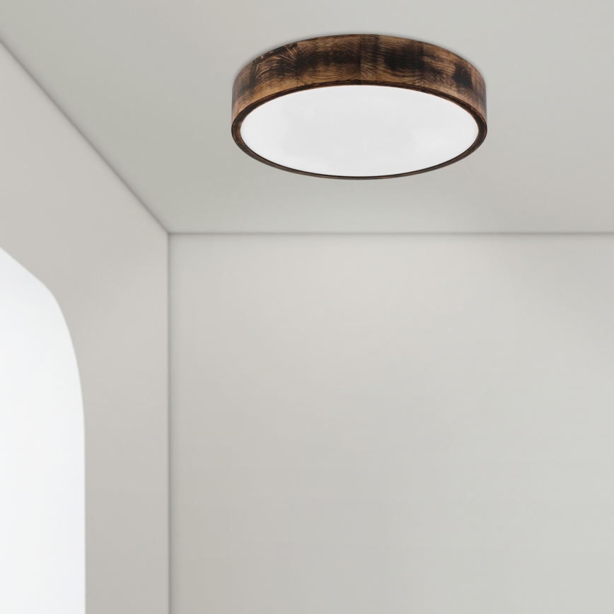 Брілагі - ЛЕД-стельовий світильник Карвалхо Смокей, 36 Вт/230 В, дуб, діаметр 47,5 см
