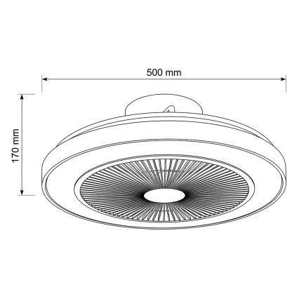 Brilagi - LED стельовий вентилятор із можливістю затемнення LED/38W/230V 3000-6500K діаметр 50 см білий/коричневий + пульт дистанційного керування