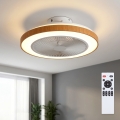 Brilagi - LED стельовий вентилятор з регулюванням яскравості LED/38W/230V 50 cm білий/коричневий + пульт дистанційного керування