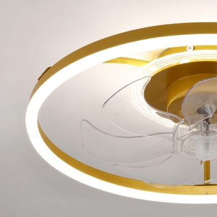 Brilagi - LED затемнюваний стельовий вентилятор LED/66W/230V, 55 см, білий/золотий + пульт дистанційного керування