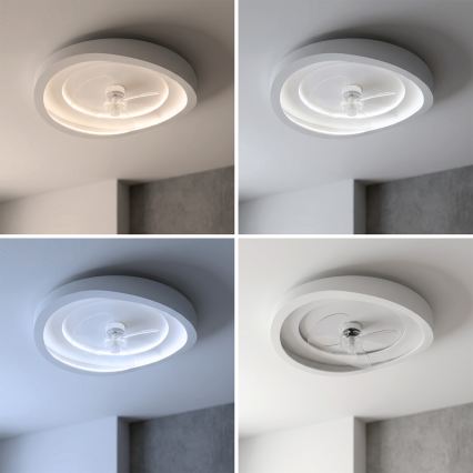 Brilagi - LED стельовий вентилятор з регулюванням яскравості LED/80W/230V, діаметр 50 см, білий + пульт дистанційного керування